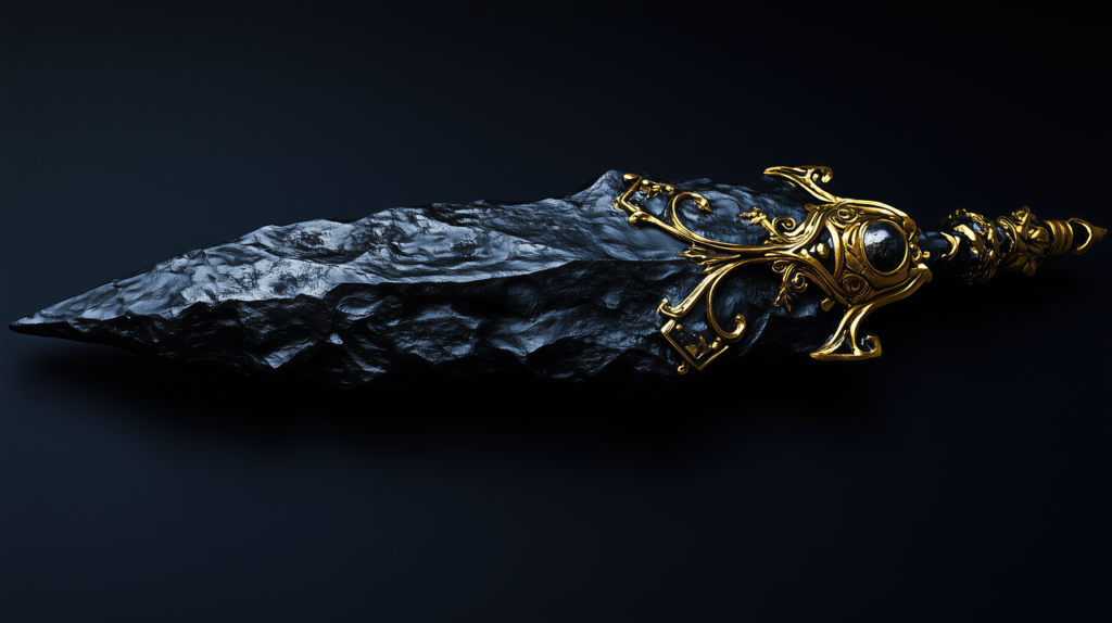 punta de lanza de obsidiana prehistórica