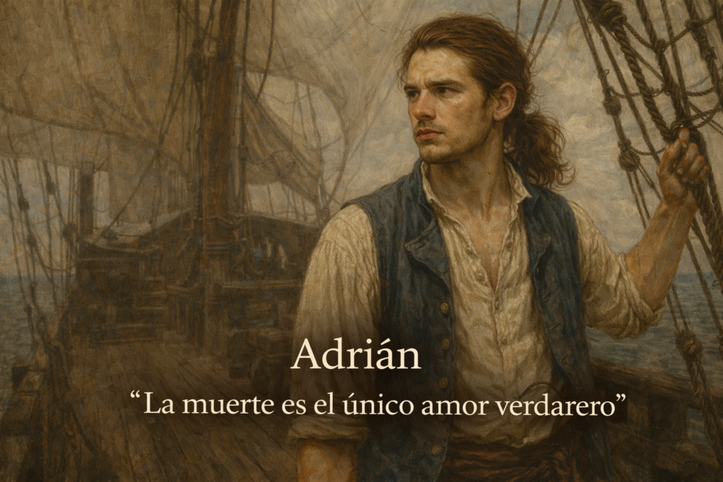 Adrián, joven marinero enamorado de Gwen en la novela Dioses Oscuros.