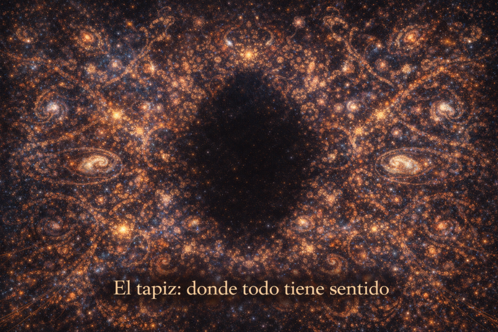 El Tapiz del universo, estructura que une cronohilos y destino en Dioses Oscuros.