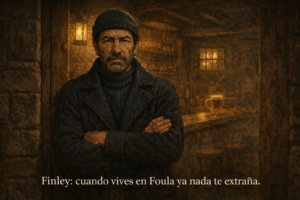 Finley, marinero y tabernero de Foula, uno de los personajes humanos de la novela Dioses Oscuros.