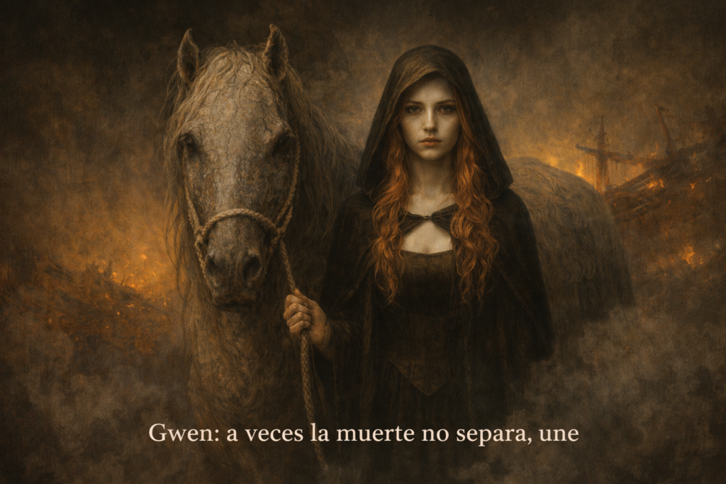 Gwen, representación de la Muerte en la novela Dioses Oscuros